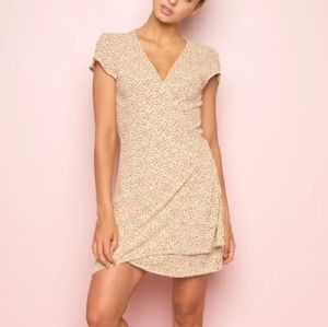 BM Yellow Floral Robbie Wrap Dress